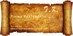 Torma Kálmán névjegykártya